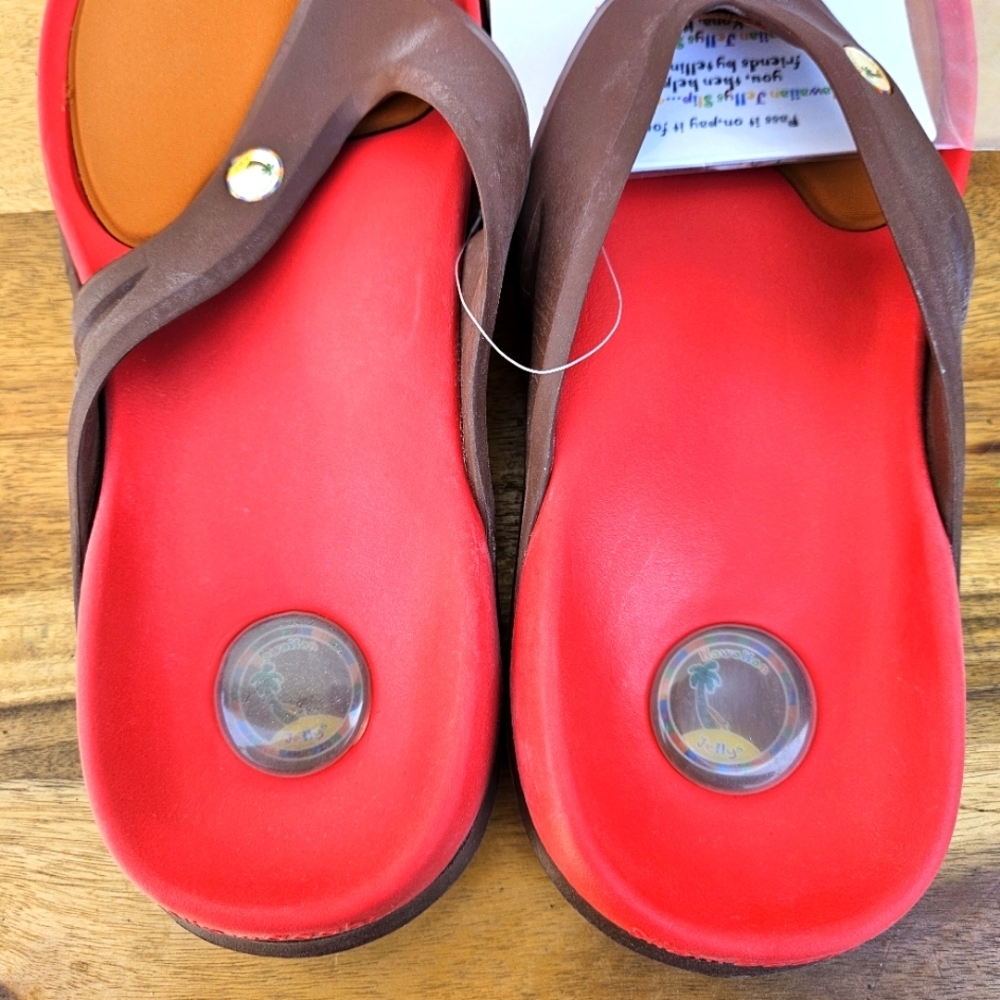 Hawaiian Jellys Ultra Comfort Kona Coffe Men Flip Flop Sandal Size 12 - Picture 13 of 15